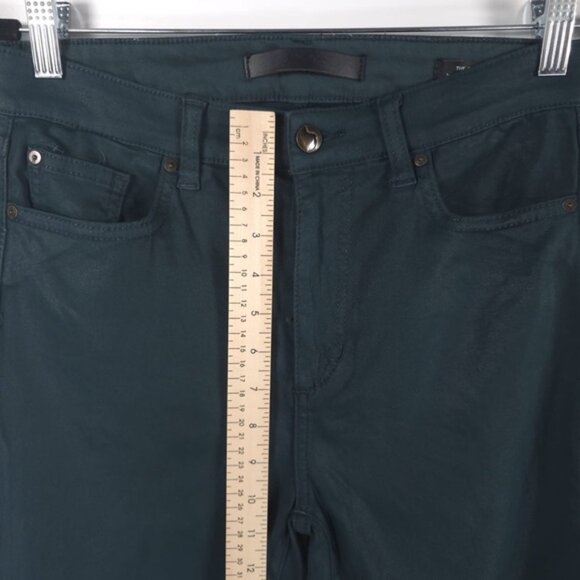 JOE’S THE CHARLIE High Rise Skinny Ankle Green Coated Pants Jeans RawHem Size 29 - Picture 5 of 11
